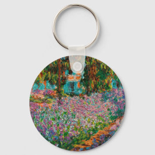 Irises Monet Garden Giverny flowers Key Ring