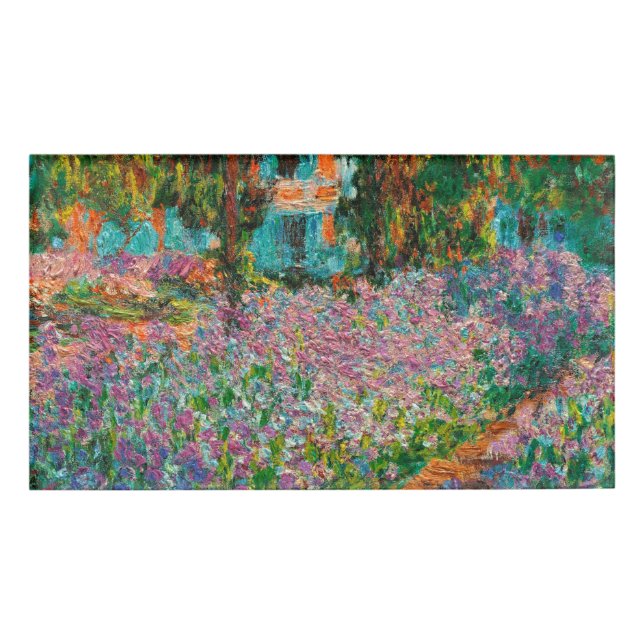 Irises Monet Garden Giverny flowers Name Tag (Front)