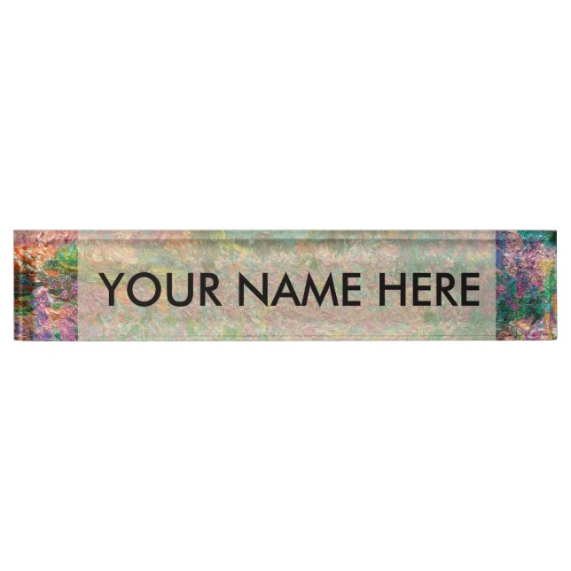 Irises Monet Garden Giverny flowers Nameplate (Front)