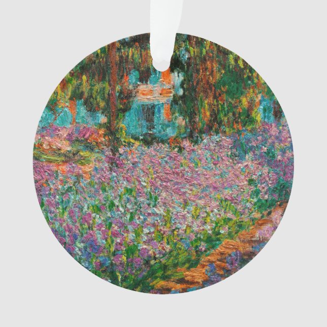 Irises Monet Garden Giverny flowers Ornament (Front)