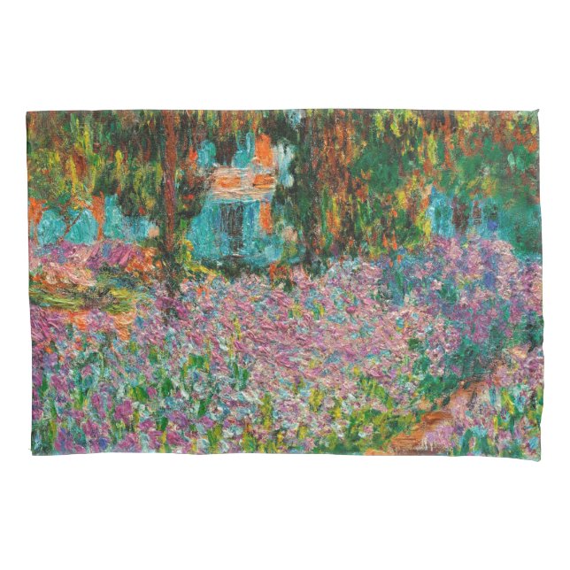 Irises Monet Garden Giverny flowers Pillowcase (Front)
