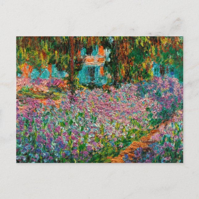 Irises Monet Garden Giverny flowers Postcard (Front)