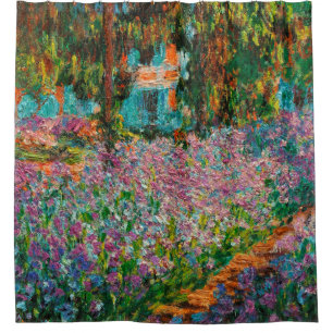 Irises Monet Garden Giverny flowers Shower Curtain