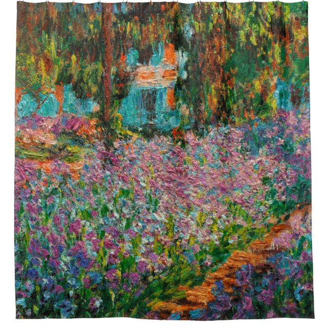 Irises Monet Garden Giverny flowers Shower Curtain (Front)