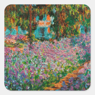 Irises Monet Garden Giverny flowers Square Sticker