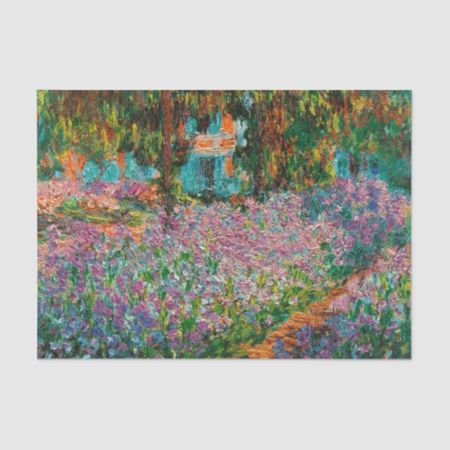 Irises Monet Garden Giverny flowers Tissue Paper (Front)