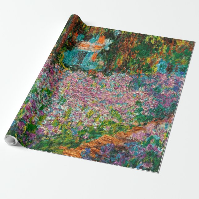 Irises Monet Garden Giverny flowers Wrapping Paper (Unrolled)