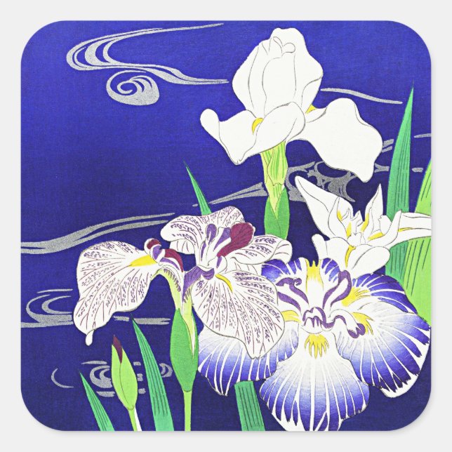 Irises, painting by Kogyo Tsukioka Square Sticker (Front)