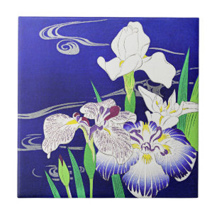 Irises, painting by Kogyo Tsukioka Tile