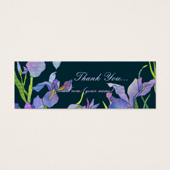 Irises:Thank You Gift Tag/Bookmark (Front)
