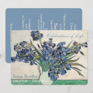 Irises Van Gogh Celebration Funeral Announcement