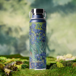 Irises Van Gogh Vintage Floral Art Flower Monogram Water Bottle<br><div class="desc">Create your own custom, personalised, elegant faux gold typography script, classy black, spill-proof, stainless steel, condensation-resistant exterior, monogrammed matte black durable double-wall Thor Copper Vacuum Insulated Bottle that keeps beverages hot for 12 hours or cold for 48 hours, featuring a beautiful colourful intricate detailed vintage oil on canvas painting, by...</div>