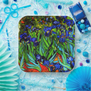 Irises, Van Gogh's famous floral painting Paper Pl Plate