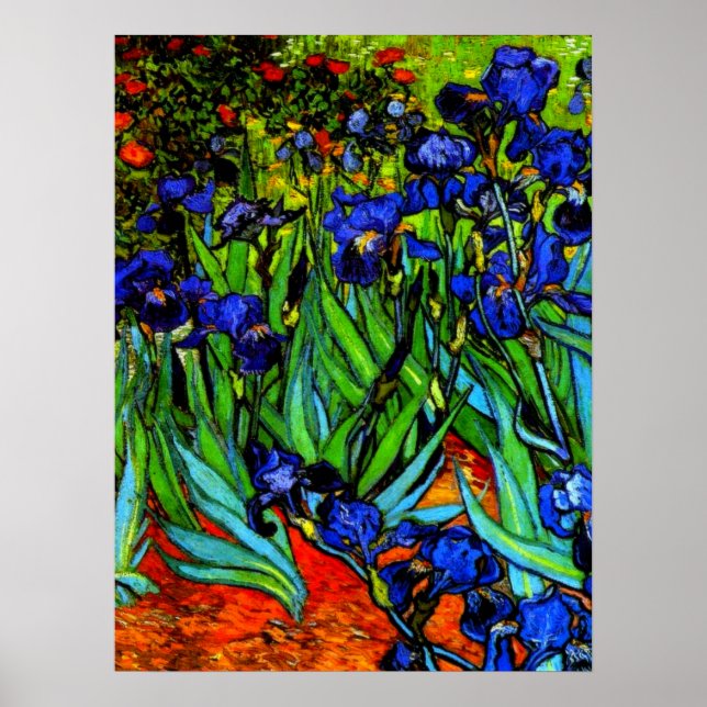 Irises, Van Gogh's famous floral painting, Poster (Front)