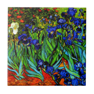Irises, Van Gogh's famous floral painting Tile