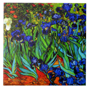 Irises, Van Gogh's famous floral painting Tile