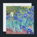Irises  Vincent van Gogh<br><div class="desc">Irises (1889) Vincent van Gogh. Cute summer landscape. Blue irises bloom in a flowerbed in a green garden. Reproduction of famous works of art  images in the public domain.</div>