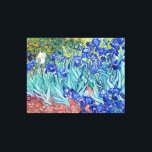 Irises  Vincent van Gogh Canvas Print<br><div class="desc">Irises (1889) Vincent van Gogh. Cute summer landscape. Blue irises bloom in a flowerbed in a green garden. Reproduction of famous works of art  images in the public domain.</div>
