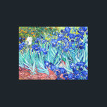 Irises  Vincent van Gogh Canvas Print<br><div class="desc">Irises (1889) Vincent van Gogh. Cute summer landscape. Blue irises bloom in a flowerbed in a green garden. Reproduction of famous works of art  images in the public domain.</div>