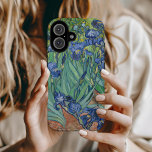 Irises | Vincent van Gogh iPhone 16 Case<br><div class="desc">Irises (1889) by Dutch post-impressionist artist Vincent Van Gogh. Original landscape painting is an oil on canvas showing a garden of blooming iris flowers. 

Use the design tools to add custom text or personalise the image.</div>