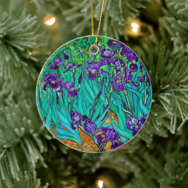 Irises, Vincent van Gogh  Ceramic Tree Decoration (Tree)
