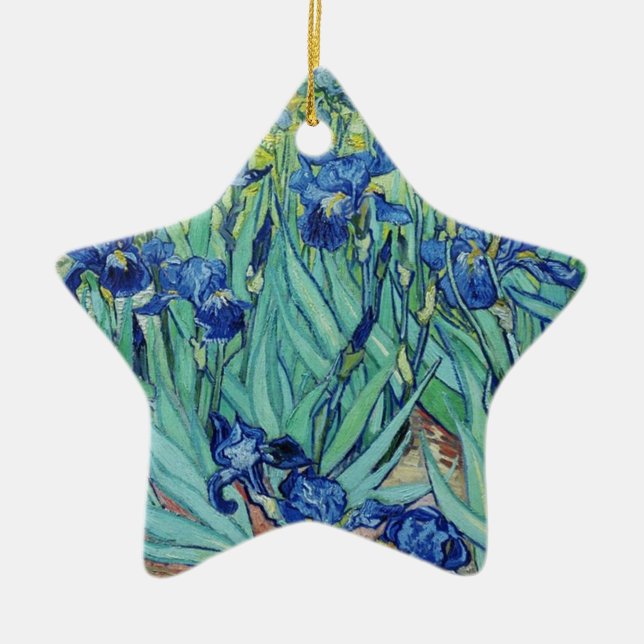 Irises, Vincent van Gogh Ceramic Tree Decoration (Front)