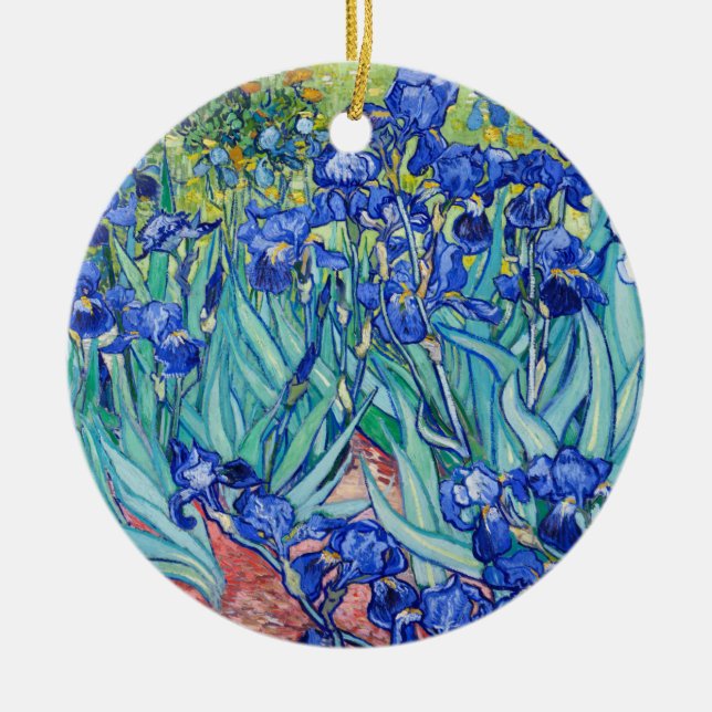 Irises  Vincent van Gogh     Ceramic Tree Decoration (Front)