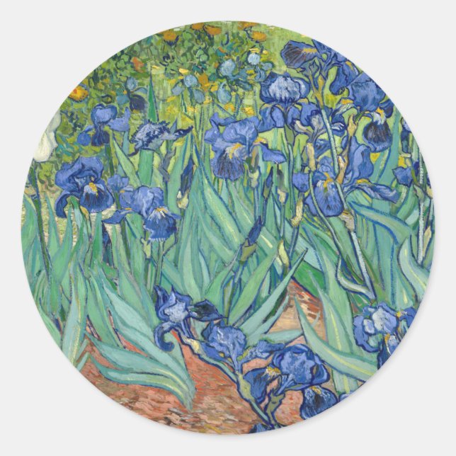 Irises | Vincent van Gogh Classic Round Sticker (Front)