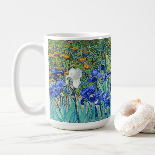 Irises  Vincent van Gogh    Coffee Mug (With Donut)