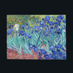 Irises Vincent van Gogh   Doormat<br><div class="desc">Irises (1889) Vincent van Gogh. Cute summer landscape. Blue irises bloom in a flowerbed in a green garden. Reproduction of famous works of art  images in the public domain.</div>