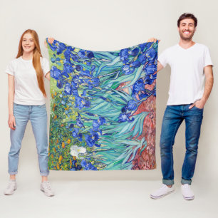 Irises Vincent van Gogh Fleece Blanket