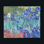 Irises  Vincent van Gogh  Fleece Blanket<br><div class="desc">Irises (1889) Vincent van Gogh. Cute summer landscape. Blue irises bloom in a flowerbed in a green garden. Reproduction of famous works of art  images in the public domain.</div>