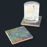 Irises Vincent van Gogh Floral Vintage Painting Stone Coaster<br><div class="desc">Vincent van Gogh (Dutch, 1853 - 1890) Irises, 1889, Oil on canvas Unframed: 74.3 x 94.3 cm (29 1/4 x 37 1/8 in.) Framed: 94.9 x 114.9 x 11.4 cm (37 3/8 x 45 1/4 x 4 1/2 in.) The J. Paul Getty Museum, Los Angeles. Digital image courtesy of the...</div>