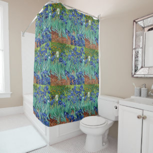 Irises Vincent van Gogh Flowers Fine Art Painting Shower Curtain