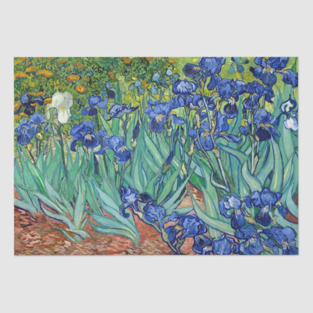 Irises Vincent van Gogh Flowers Fine Art Painting Tissue Paper (Front)