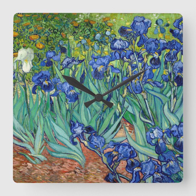 Irises Vincent van Gogh Painting Clock (Front)