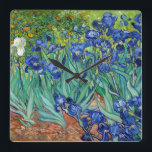 Irises Vincent van Gogh Painting Clock<br><div class="desc">Vincent van Gogh (Dutch, 1853 - 1890) Irises, 1889, Oil on canvas Unframed: 74.3 x 94.3 cm (29 1/4 x 37 1/8 in.) Framed: 94.9 x 114.9 x 11.4 cm (37 3/8 x 45 1/4 x 4 1/2 in.) The J. Paul Getty Museum, Los Angeles. Digital image courtesy of the...</div>