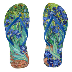 Irises Vincent van Gogh Painting Flip Flops