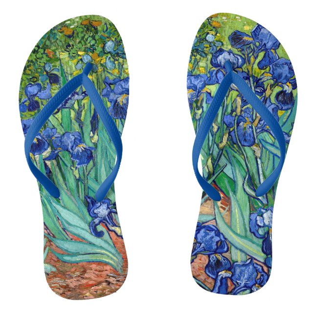 Irises Vincent van Gogh Painting Flip Flops (Footbed)