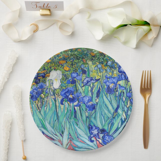 Irises Vincent van Gogh  Paper Plate (Wedding)