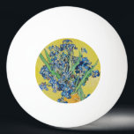 Irises  Vincent van Gogh  Ping Pong Ball<br><div class="desc">Irises (1890) Vincent van Gogh. Lovely positive still life. Large yellow vase with a bouquet of blue irises on a yellow background. Reproduction of famous works of art  images in the public domain.</div>