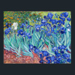 Irises  Vincent van Gogh Poster<br><div class="desc">Irises (1889) Vincent van Gogh. Cute summer landscape. Blue irises bloom in a flowerbed in a green garden. Reproduction of famous works of art  images in the public domain.</div>