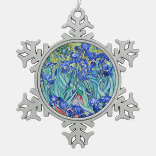 Irises Vincent van Gogh Snowflake Pewter Christmas Ornament