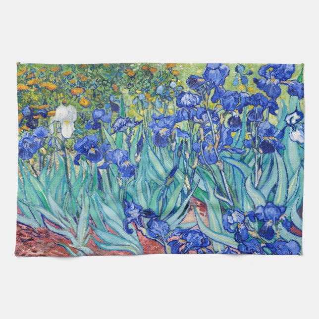 Irises Vincent van Gogh    Tea Towel (Horizontal)