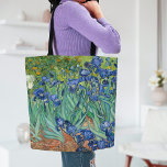Irises | Vincent Van Gogh Tote Bag<br><div class="desc">Irises (1889) by Dutch post-impressionist artist Vincent Van Gogh. Original landscape painting is an oil on canvas showing a garden of blooming iris flowers. 

Use the design tools to add custom text or personalise the image.</div>