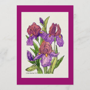 Irises Watercolor Invitation