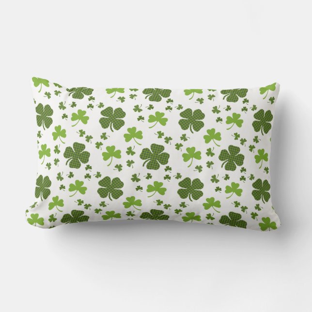 Irish 4 Leaf Clover Lumbar Pillow (Front)