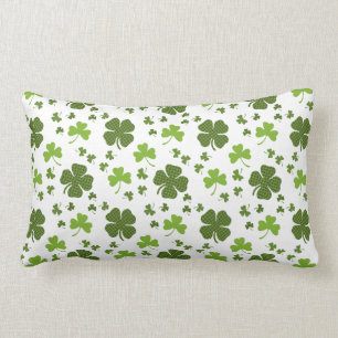 Irish 4 Leaf Clover Lumbar Pillow