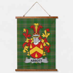 Irish Abbott Coat of Arms Family Crest Hanging Tapestry