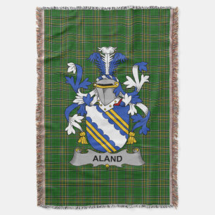  Irish Aland Coat of Arms Family Crest Ireland Throw Blanket